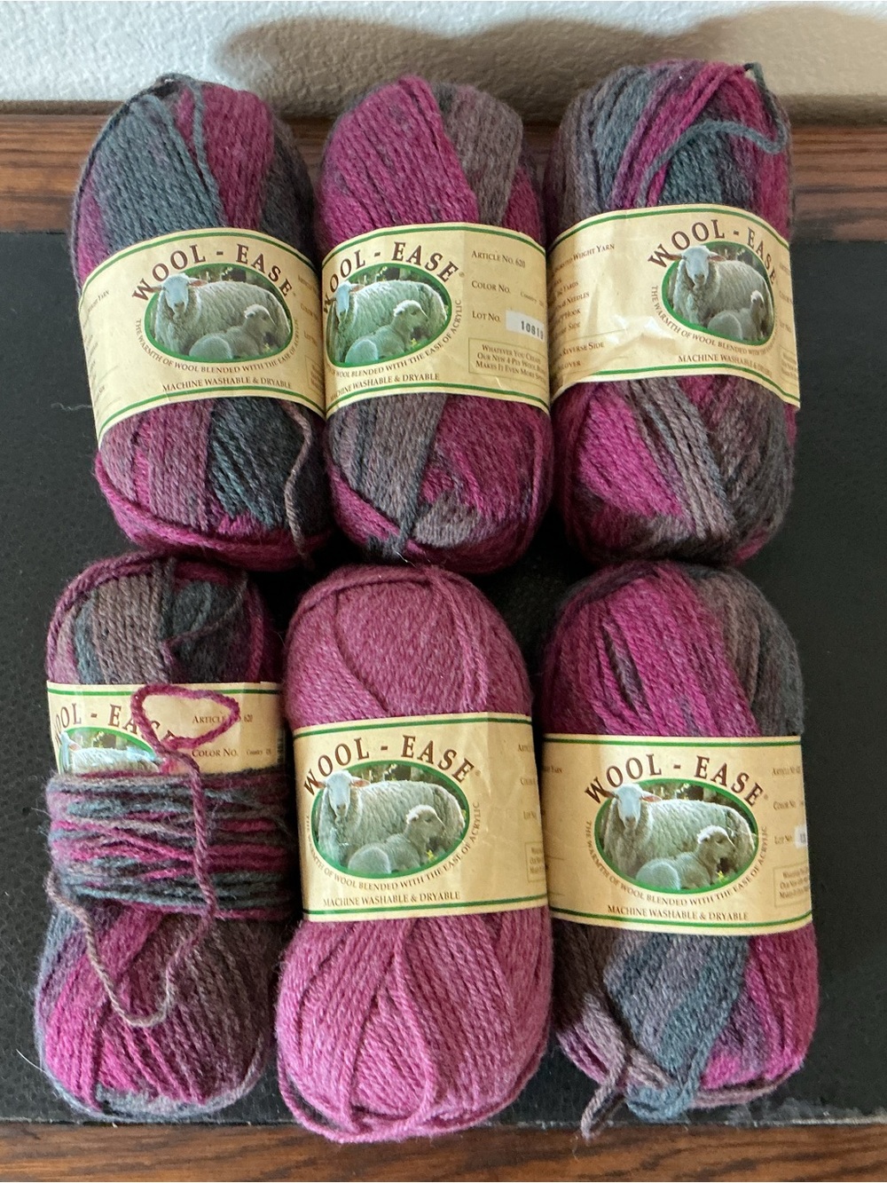 Lion Brand Wool-Ease Wool Blend Knitting Yarn Rose Country 231 Mixed Lot of 6
